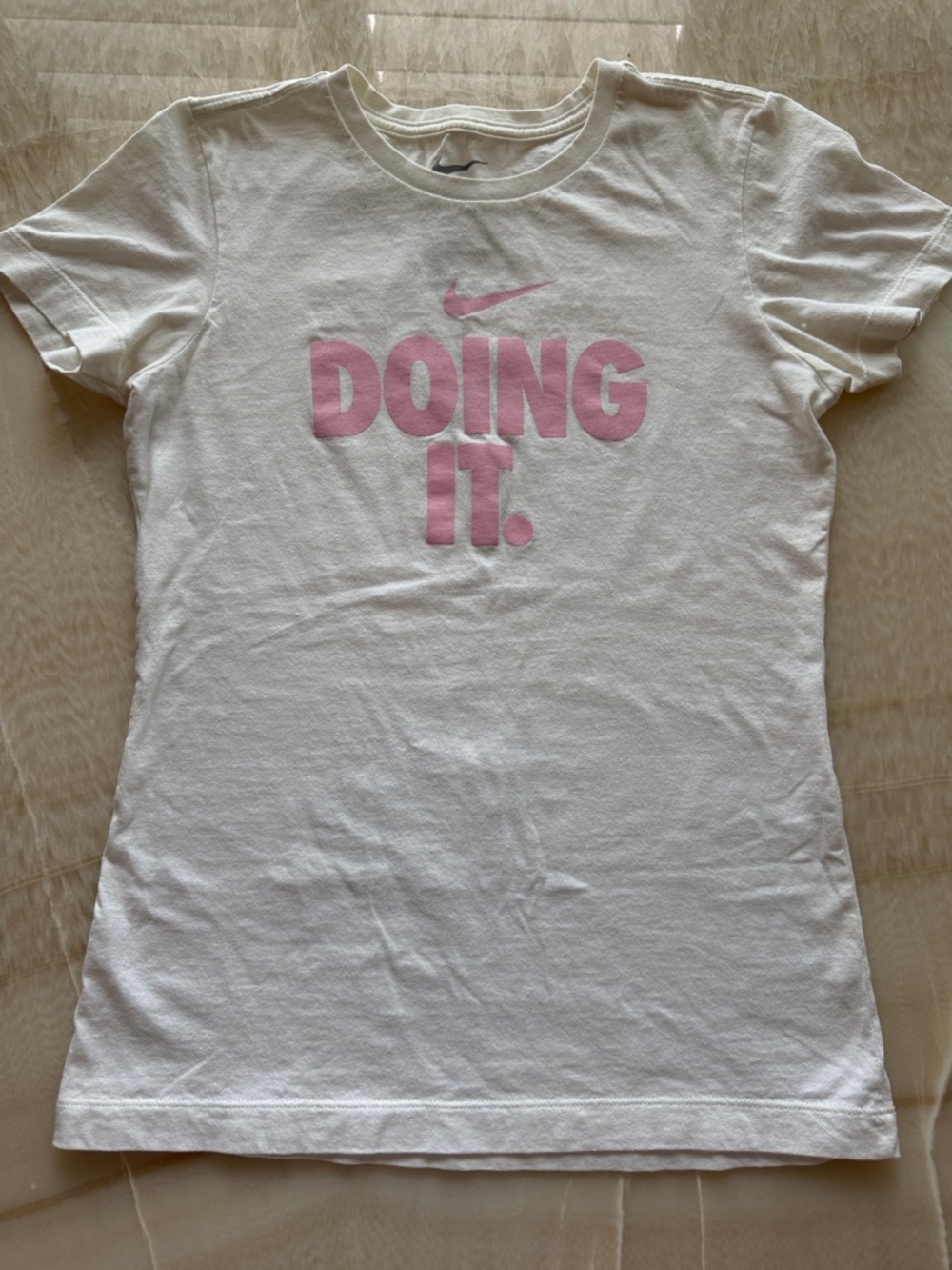 Nike Vintage White Tee with Pink "DOING IT." Graphic